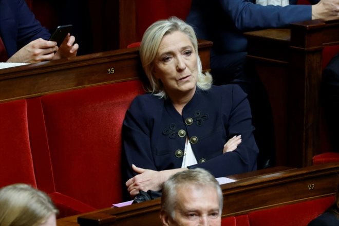 Marine Le Pen le 14 novembre 2023 à l'Assemblée nationale à Paris