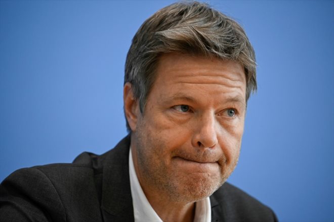 Le ministre allemand de l'Economie Robert Habeck, lors de la présentation des prévisions économiques de son gouvernement le 12 octobre 2022 à Berlin