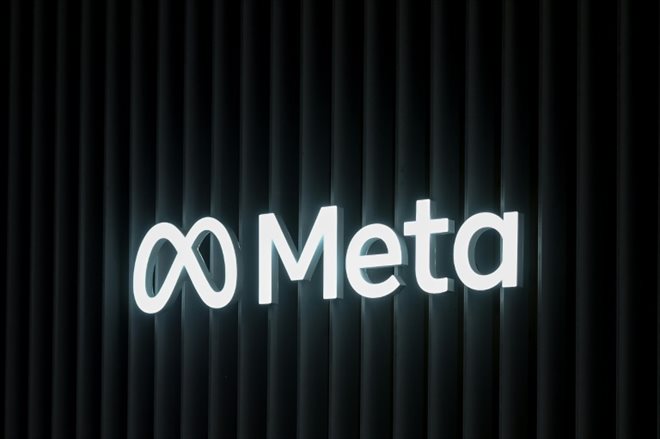 Logo de Meta photographié à Davos le 20 mai 2022