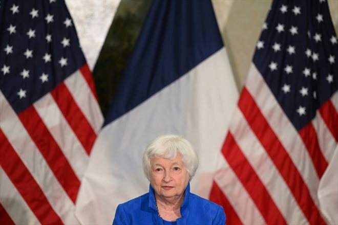 La secrétaire américaine au Trésor Janet Yellen, lors du Sommet pour un nouveau pacte financier, à Paris le 22 juin 2023 