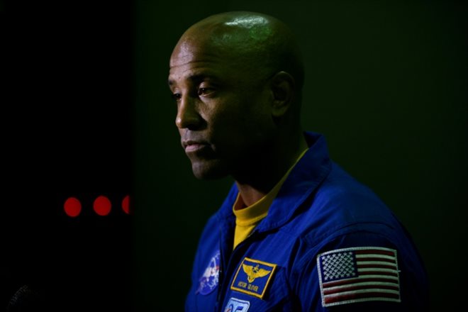 L'astronaute de la Nasa Victor Glover au centre spatial Johnson, le 5 août 2022 à Houston, au Texas