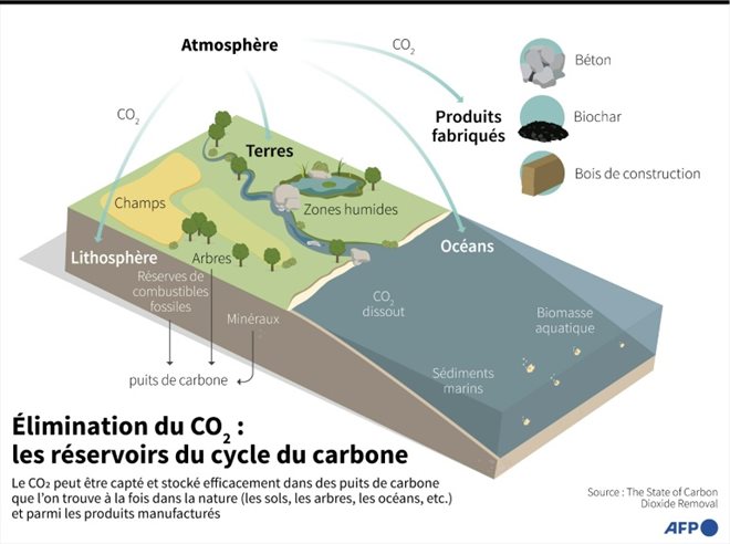 Elimination du CO2 : les réservoirs du cycle du carbone