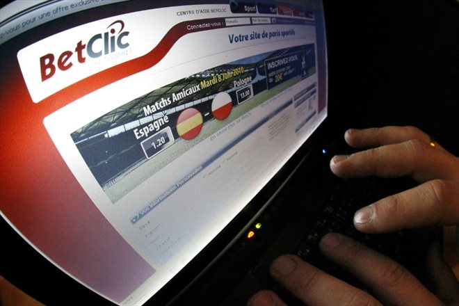 La page d'accueil du site de paris en ligne BetClic photographiée en 2010 quand la France a ouvert à la concurrence son marché des jeux d'argent et de hasard en ligne, à l'occasion de la Coupe du monde de football