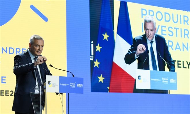 Bruno Le Maire, lors d'une conférence organisée par CroissancePlus, France Invest et le Meti sur le thème Entreprendre, produire et investir en France, le 15 février 2022 à Paris