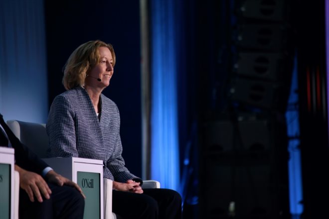 Meg O'Neill, PDG de Woodside Energy, lors du conférence pétrolière CERAWeek à Houston, Texas, le 18 mars 2024