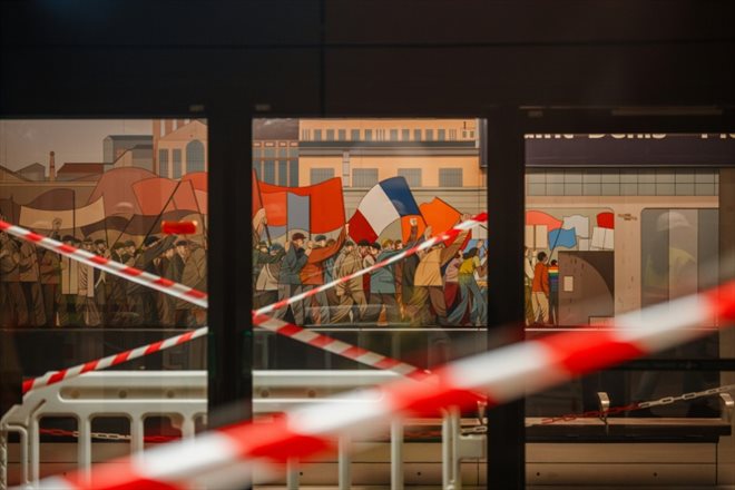 La nouvelle station de métro Saint-Denis Pleyel construite dans le cadre du projet du Grand Paris Express, à Saint-Denis,
le 15 mai 2024