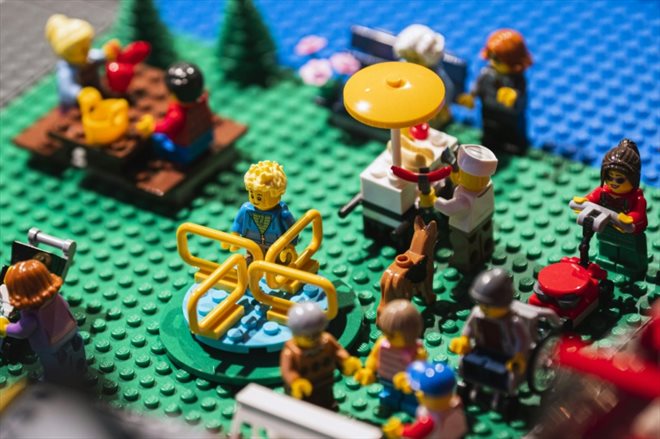 Des figurines Lego au Musée Lego à Billund, le 29 novembre 2022 au Danemark