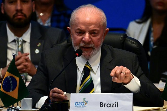 Le président brésilien Luiz Inacio Lula da Silva au lancement d'une Alliance globale contre la faim et la pauvreté, lors d'une réunion du G20 à Rio de Janeiro au Brésil, le 24 juillet 2024