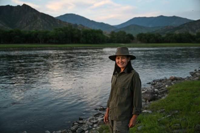 La Mongole Chagdgaa Battsetseg, ex-habitante d'Oulan-Bator établie à Hantay, dans la province de Bulgan dans le nord de la Mongolie. Le 1er juillet 2024