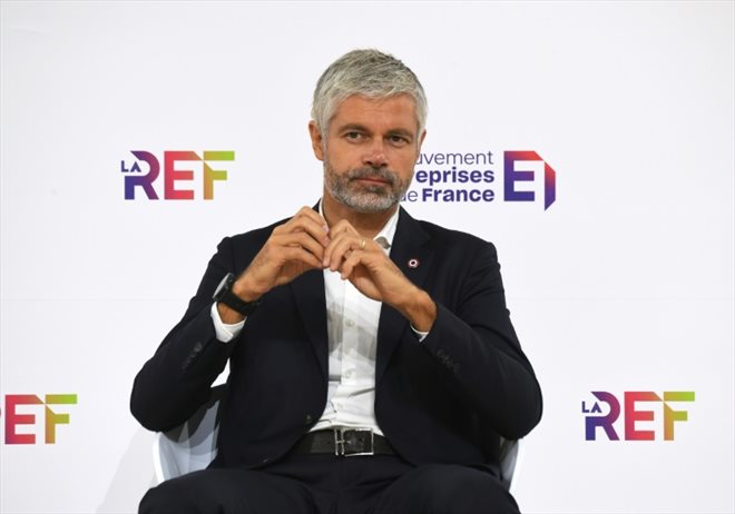 Le président LR de la région Auvergne-Rhone-Alpes Laurent Wauquiez à Paris le 30 août 2022