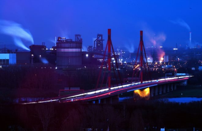 Le haut fourneau Schwelgern de l'usine ThyssenKrupp à Duisburg, dans l'ouest de l'Allemagne, le 4 février 2021