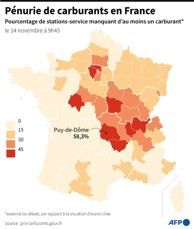Pénurie de carburants en France