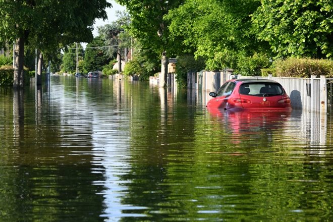 Une rue inondée à Conselice, près de Ravenne, le 21 mai 2023 en Italie