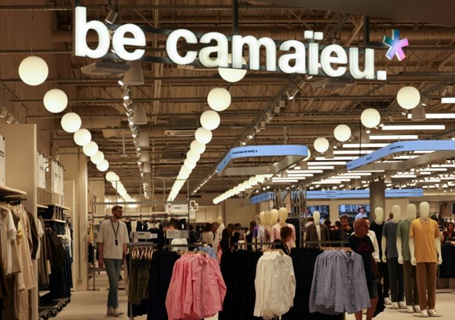 L'espace be Camaïeu dans le centre commercial Euralille, à Lille, le 29 août 2024 pour l'inauguration du nouveau logo aprè le rachat de la marque par le groupe Celio