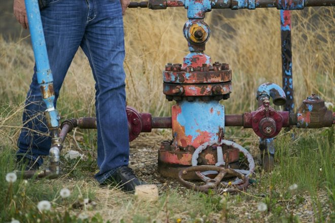 Un puits de pétrole à l'abadon à Red Deer dans la province de l'Alberta, le 24 mai 2023 au Canada