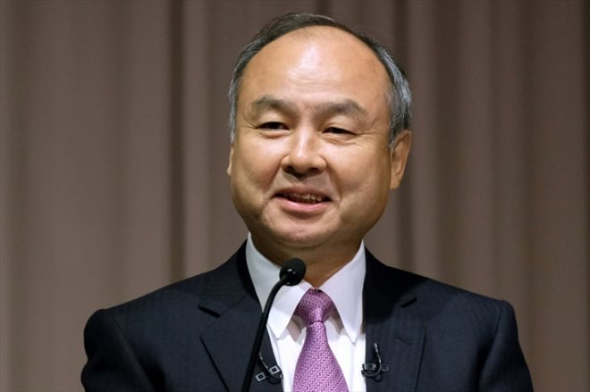 Le patron de Softbank Masayoshi Son lors d'une conférence de presse de présentation de des résultats le 6 novembre 2019 à Tokyo
