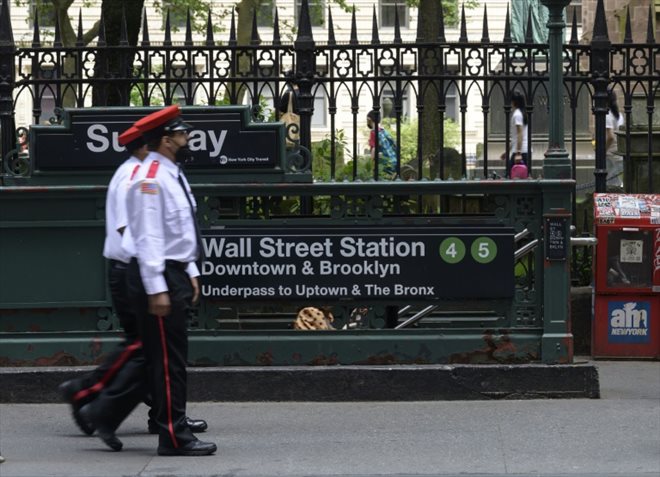 La station de métro Wall Street, à New York 