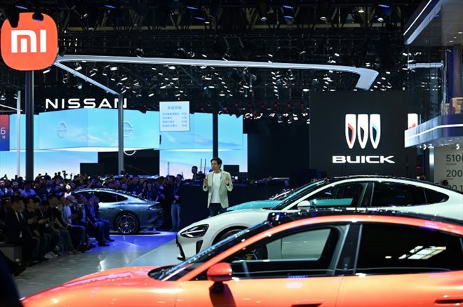 Lei Jun, PDG du fabricant chinois de smartphones Xiaomi, à l'ouverture du salon automobile Auto China, le 25 avril 2024 à Pékin