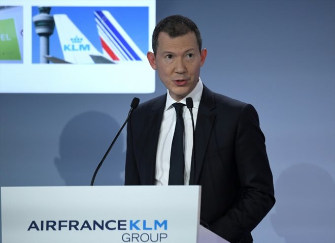 Le directeur général d'Air France-KLM, Benjamin Smith, le 24 mai 2022 à Tremblay-en-France, au nord de Paris