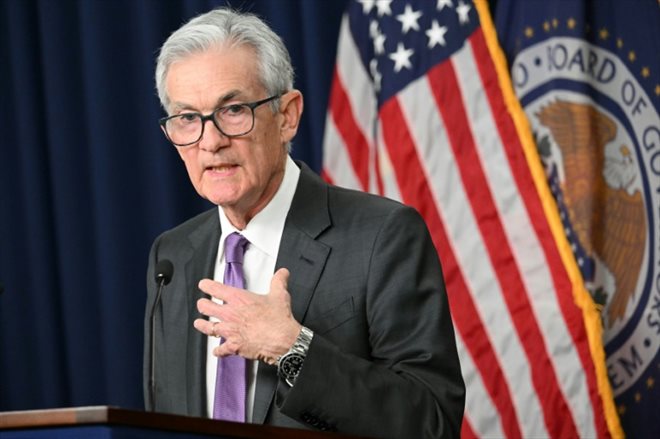 Le président de la Réserve fédérale américaine Jerome Powell, lors de la conférence de presse à l'issue de la dernière réunion de la banque centrale, le 20 mars 2024 à Washington