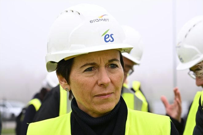 La PDG du groupe minier français Eramet, Christel Bories, à Rittershoffen dans le Bas-Rhin, le 13 février 2023