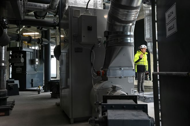 Julien Blanchard co-fondateur de Hoffmann Green sur le site de production à Bournezeau (ouest) le 10 mai 2023