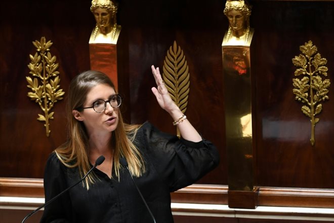 La présidente des députés LREM Aurore Bergé à l'Assemblée nationale à Paris, le 11 juillet 2022