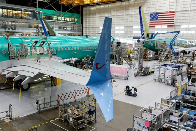 L'usine d'assemblage des Boeing 737 MAX, à Renton, le 25 juin 2024 dans l'Etat de Washington