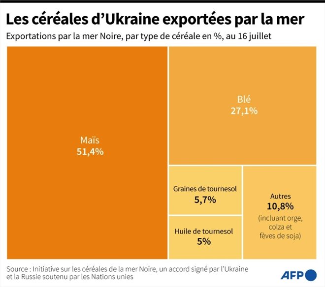 Les céréales d'Ukraine exportées par la mer