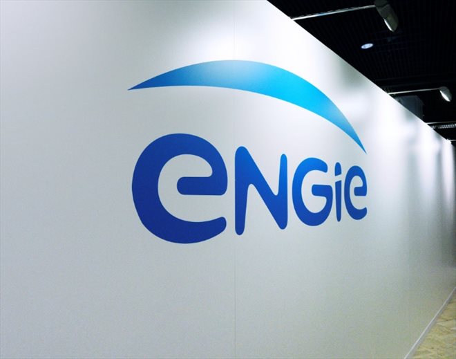 Logo Engie au salon Actionaria de Paris le 18 novembre 2016