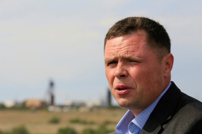 L'ex-mineur Vladimir Khaniev, invalide après un accident dans une mine d'ArcelorMittal au Kazakhstan, rencontré le 9 septembre 2023 à Chakhtinsk