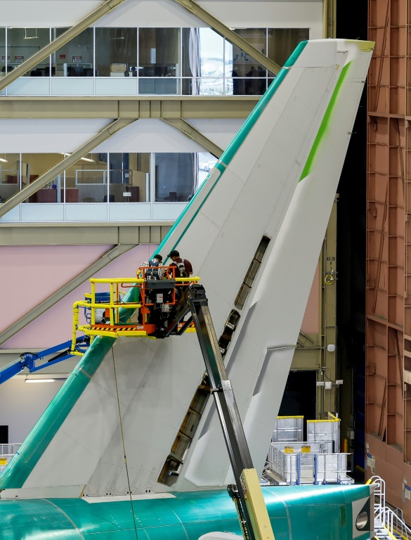 Des employés de l'usine de Boeing à Everett (nord-ouest), le 26 juin 2024