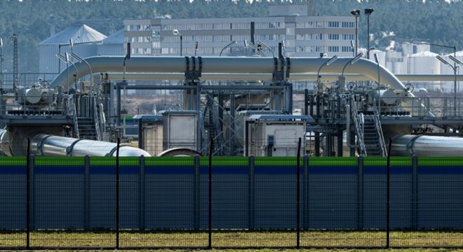 Des installations du gazoduc Nord Stream 2, le 1er mars 2022 à Lubmin, dans le nord-est de l'Allemagne, près de la frontière avec la Pologne