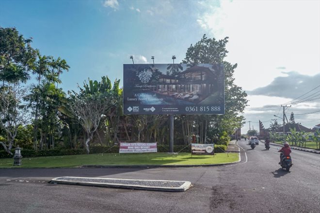 L'entrée principae du Trump International golf club and residence, à Tanah Lot, en Indonésie, le 1er septembre 2022