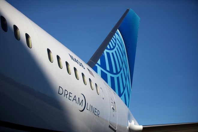 Un Boeing 787 Dreamliner à l'usine de North Charleston, en Caroline du Sud (sud-est des Etats-Unis), le 13 décembre 2022