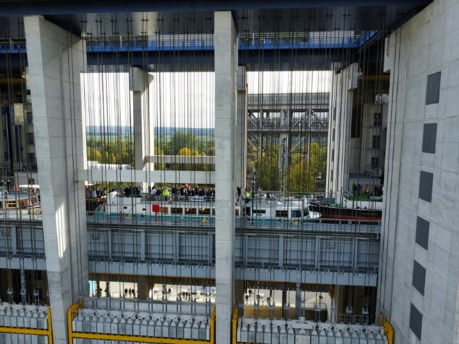 L'ascenseur à bateaux de Niederfinow, en Allemagne, le 4 octobre 2022