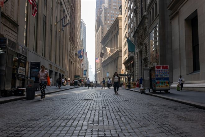 Le quartier de Wall Street, à New York