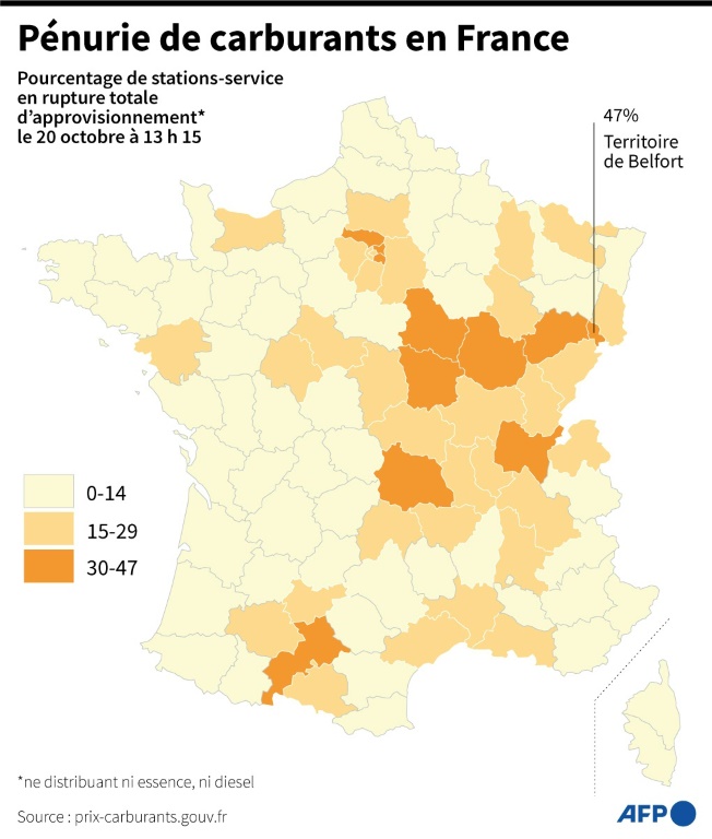 Pénurie de carburants en France