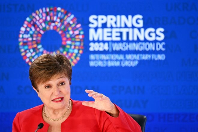 La directrice générale du Fonds monétaire international (FMI), Kristalina Georgieva, le 18 avril 2024 à Washington