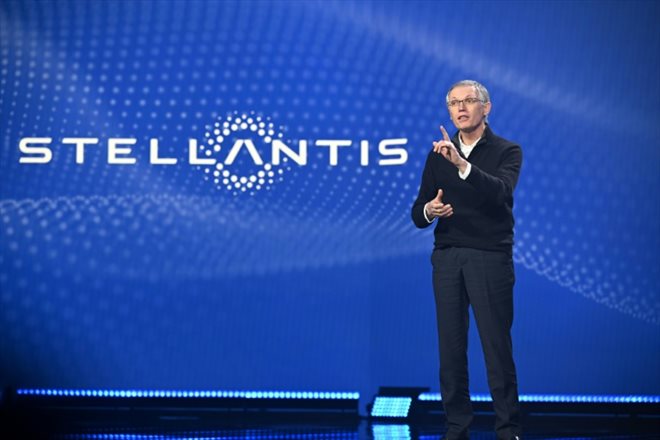 Carlos Tavares, le patron de Stellantis, au Consumer Electric Show (CES) de Las Vegas, le 5 janvier 2023 au Nevada
