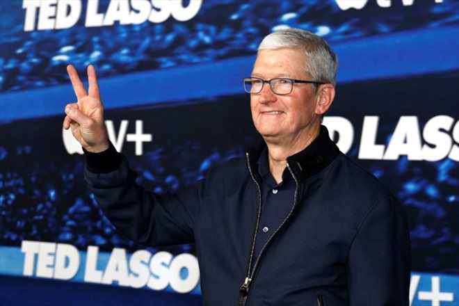 Tim Cook, le patron d'Apple, le 7 mars 2023 à Los Angeles, en Californie