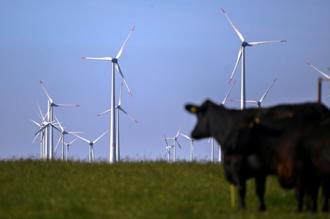 Des éoliennes près de Lichtenau, dans l'ouest de l'Allemagne, le 31 mai 2023