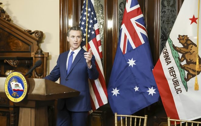 Le gouverneur démocrate de la Californie, Gavin Newsom, à Sacramento, le 15 août 2023