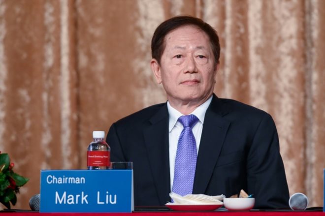 Mark Liu, président géant taïwanais des semiconducteurs TSMC, le 18 janvier 2024 à Taipei