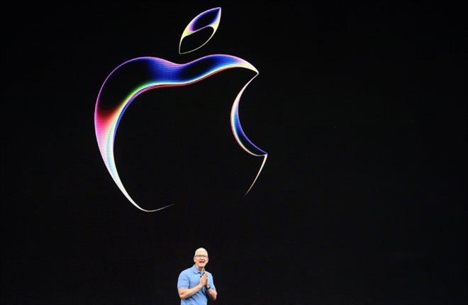 Le patron d'Apple Tim Cook lors du WWDC, la conférence annuelle d'Apple pour les développeurs le 5 juin 2023