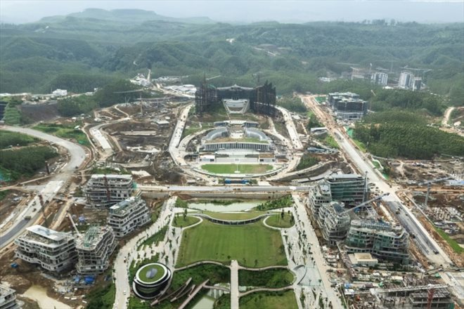 La future capitale de l'Indonésie Nusantara en cours de construction le 11 juillet 2024