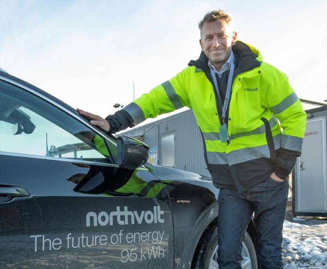 Le PDG de Northvolt, Peter Carlsson, le 18 octobre 2021 à Skelleftea, en Suède