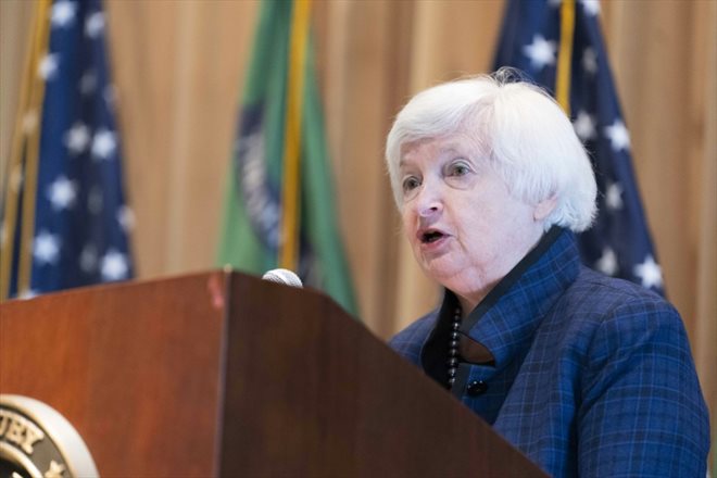 La secrétaire au Trésor Janet Yellen, le 4 avril 2023 à Washington