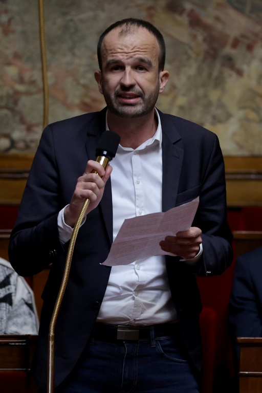 Le coordinateur de La France insoumise  Manuel Bompard, le 7 mars 2023 à l'Assemblée nationale à Paris  