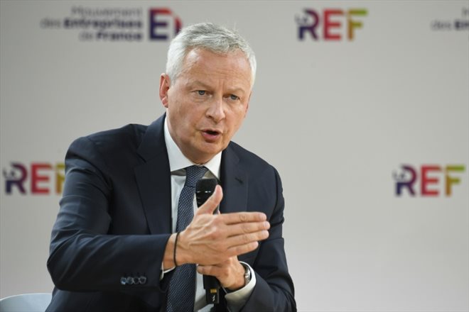 Le ministre de l'Economie Bruno Le Maire lors de la conférence d'été du Medef, le 30 août 2022 à Paris
